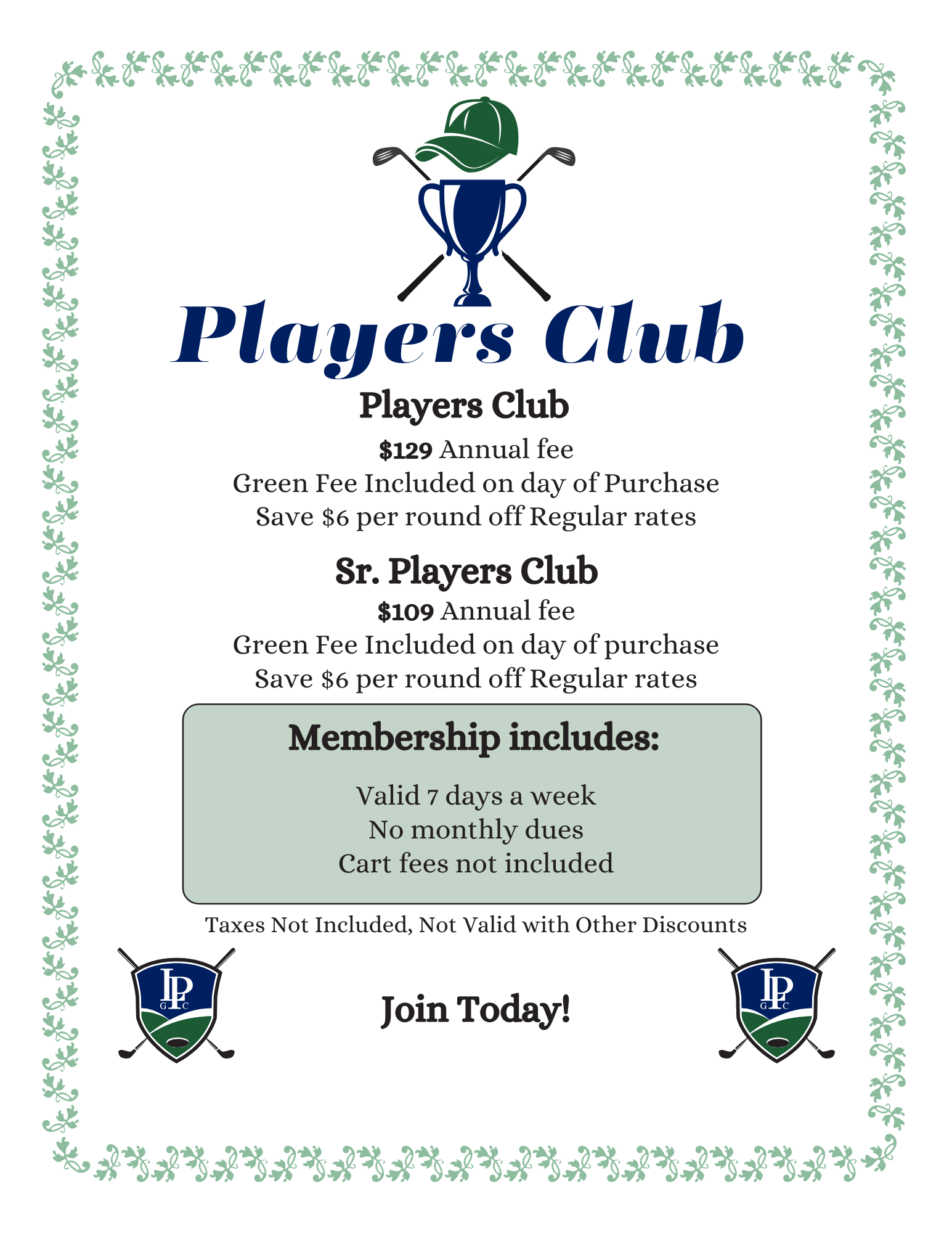 Players Club Offer for 2024 Season